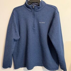 Columbia 1/4 Zip Blue Pullover Fleece Sweatshirt Mens XXL 27x28